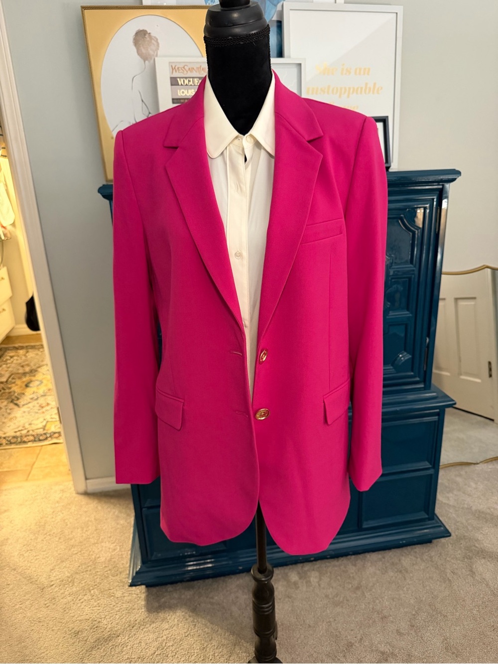 Michael Kors Hot Pink Tailored Blazer & Pants, size 8, worn once - Picture 4 of 13